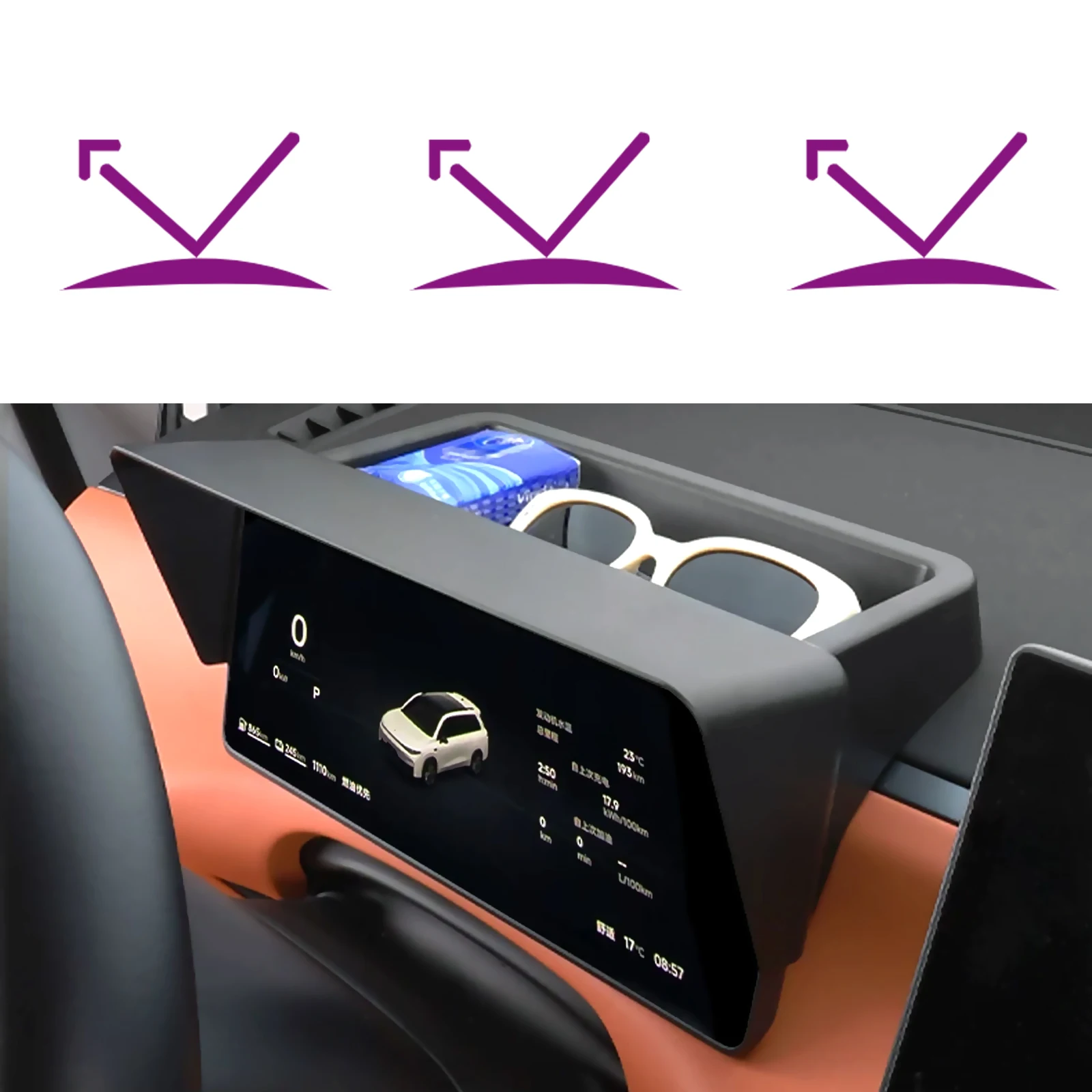 Für Leapmotor C10 2024 2025 2026 Armlehnen-Aufbewahrungsbox Armaturenbrett-Sonnenschutz-Aufbewahrungsbox Leapmotor C10 Aufbewahrungserweiterungszubehör – Detail 17
