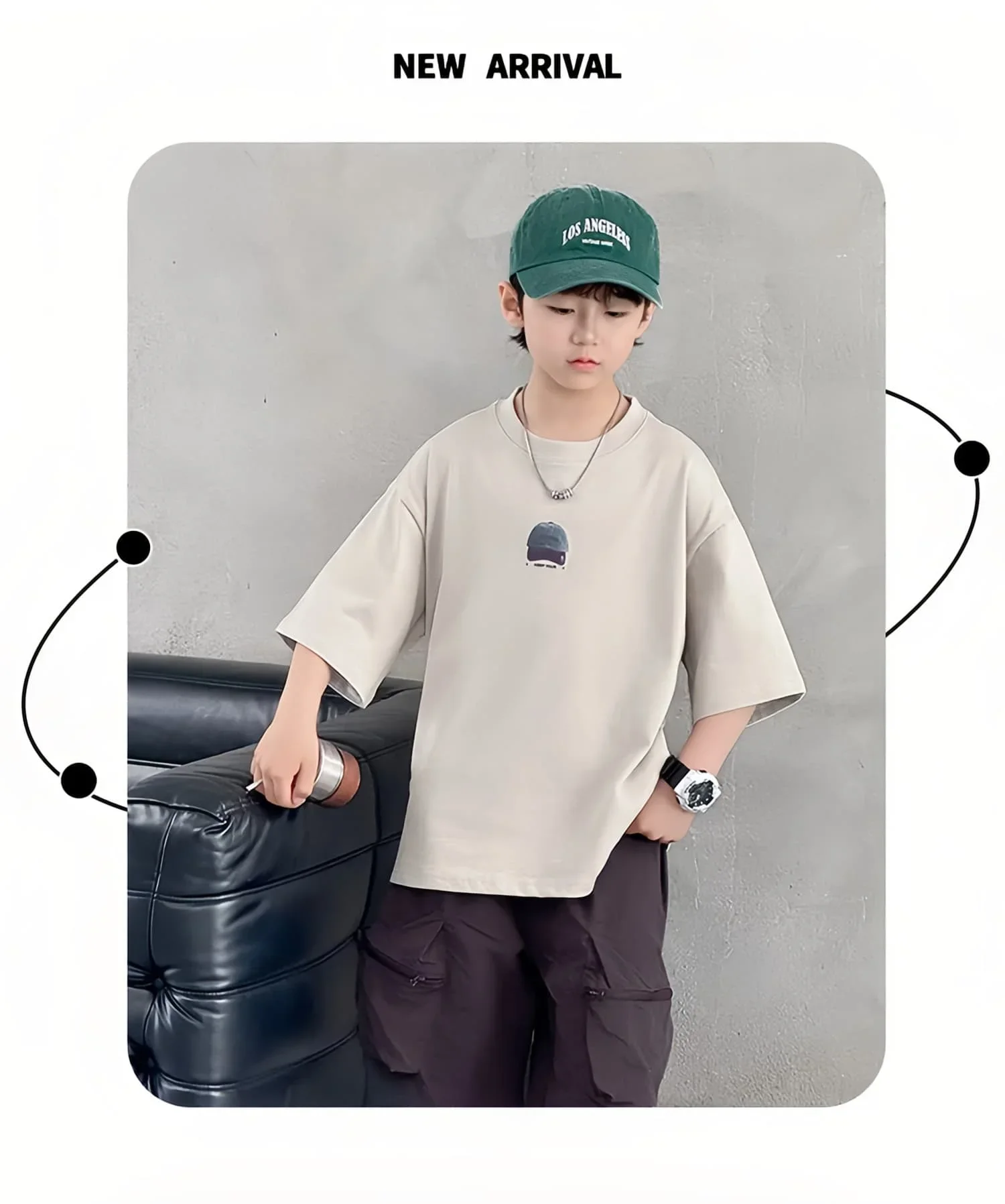 Neues Sommer-Rundhals-T-Shirt - Hochwertiges, elegantes und luxuriöses Kurzarm-Oberteil aus reiner Baumwolle für Kinder – Detail 13