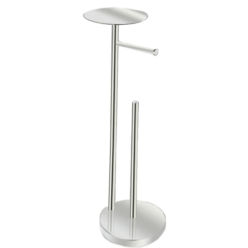 Freestanding Toilet Roll Holders Stainless Steel Anti-Rust Standing Toilet Paper Stand With Heavy