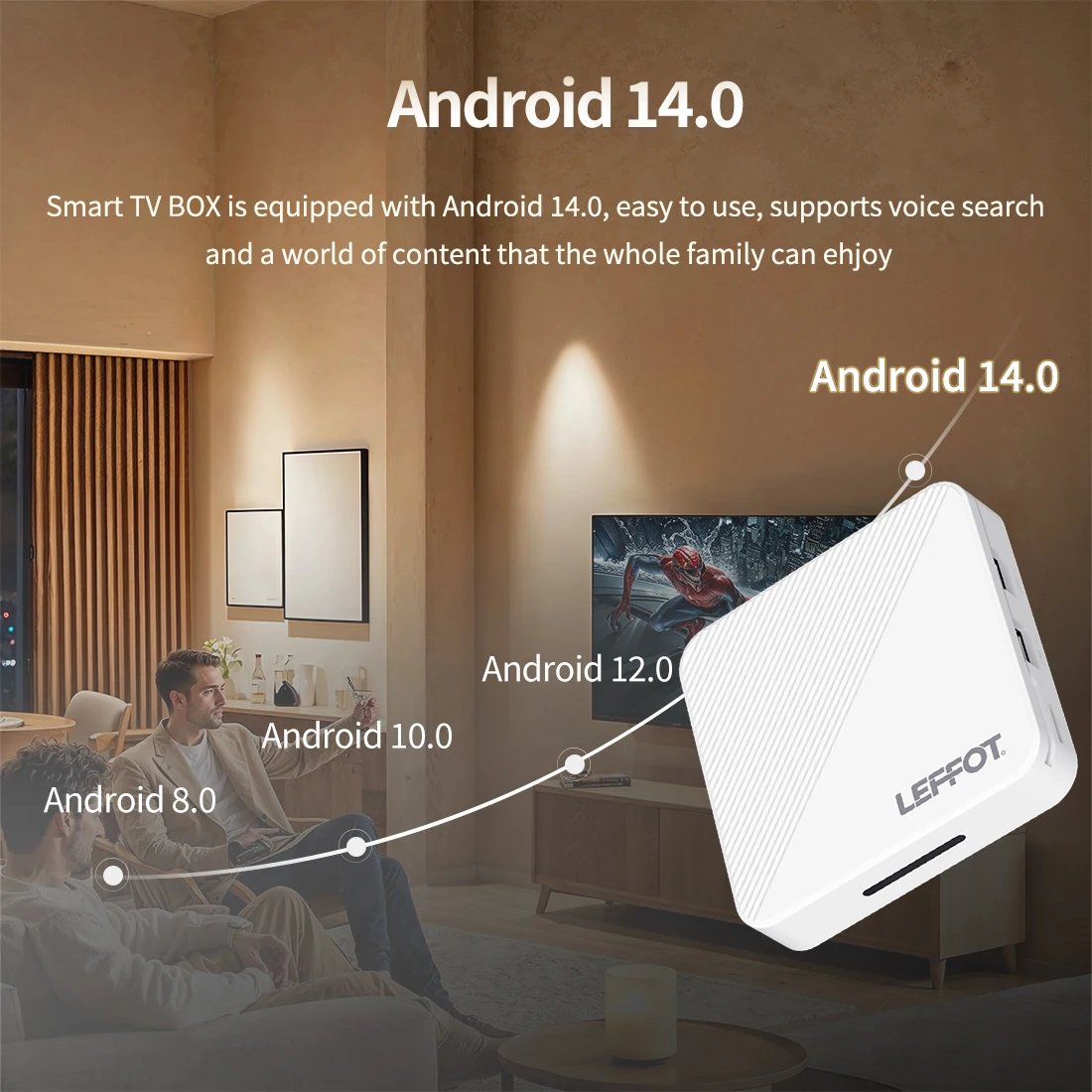 H96 MAX H313 TV Box Android 14.0 HD 4K Assistente de voz 4K @ 60Hz Netflix Streaming Media Google Allwinner H313 Quad-Core 2GB 16GB