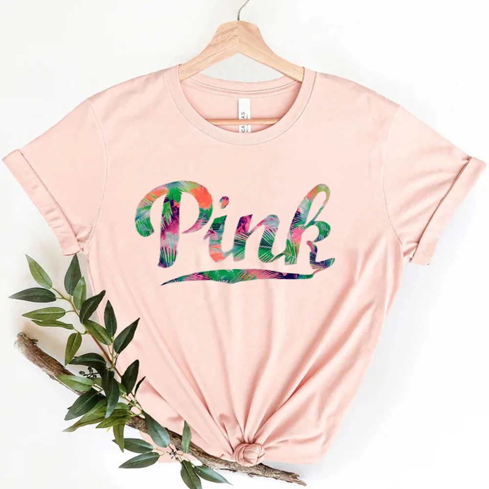 Love Pink Big Logo Secret Pink Color Print t-Shirt Vintage anni \'90 Pink Women Tee Shirt maglietta femminile Summer Outfit Summer Outfit