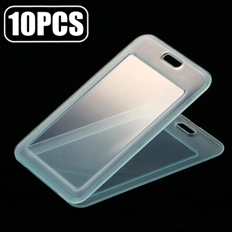 Tarjetero transparente para hombre y mujer, bolsa con Clip para tarjetas de crédito, identificación de banco de negocios, tarjeta de autobús para estudiantes, insignia retráctil, 10 unidades