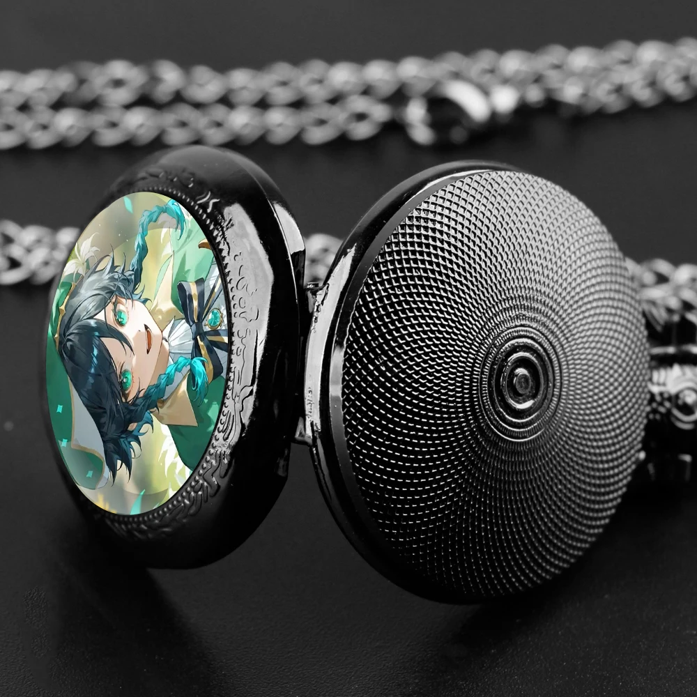 Game Characters - themed Glass Dome Quartz Pocket Watch Comes with Durable Chain and Arabic Numeral Dial Ideal Halloween Gifts