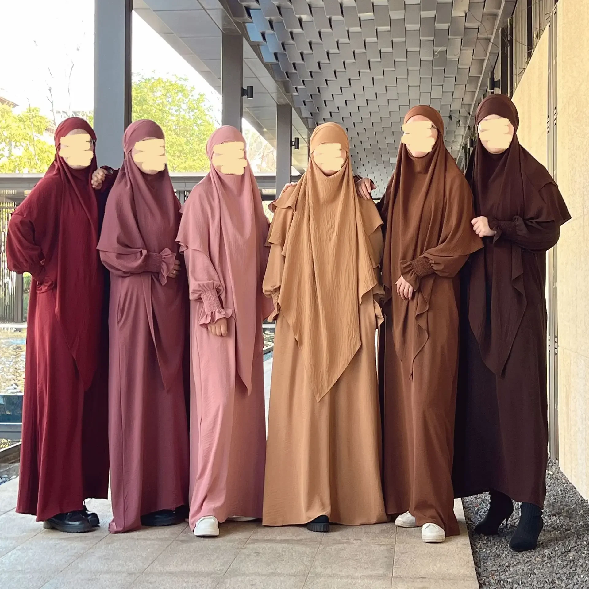 

Ramadan Eid Abaya Khimar Set 2 Piece Jilbabs for Women Crepe Muslim Prayer Long Hijab Dress Islamic Outfit Jilbab Niqab Djellaba