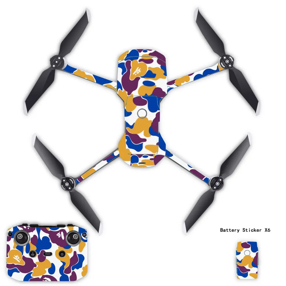 Colorful Sticker for DJI Mavic Air 2 Skin Sticker Drone Body Remote Controller Protection Scratch-resistant Stickers Fully