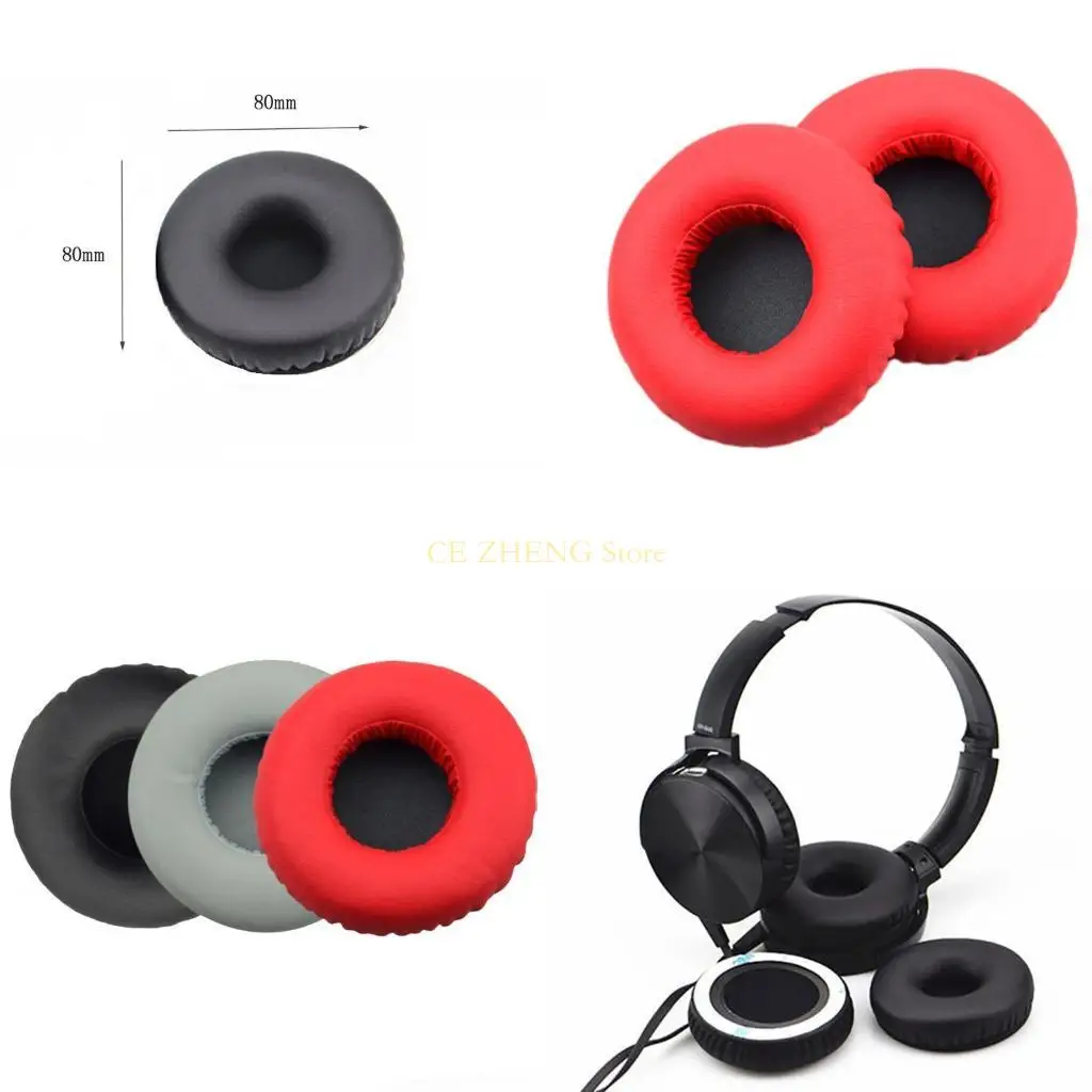 E56B 1Pair 교체 가죽 이어 패드 메모리 폼 이어 쿠션 MDR-XB450AP AB XB550 XB650 XB400 헤드폰 헤드셋