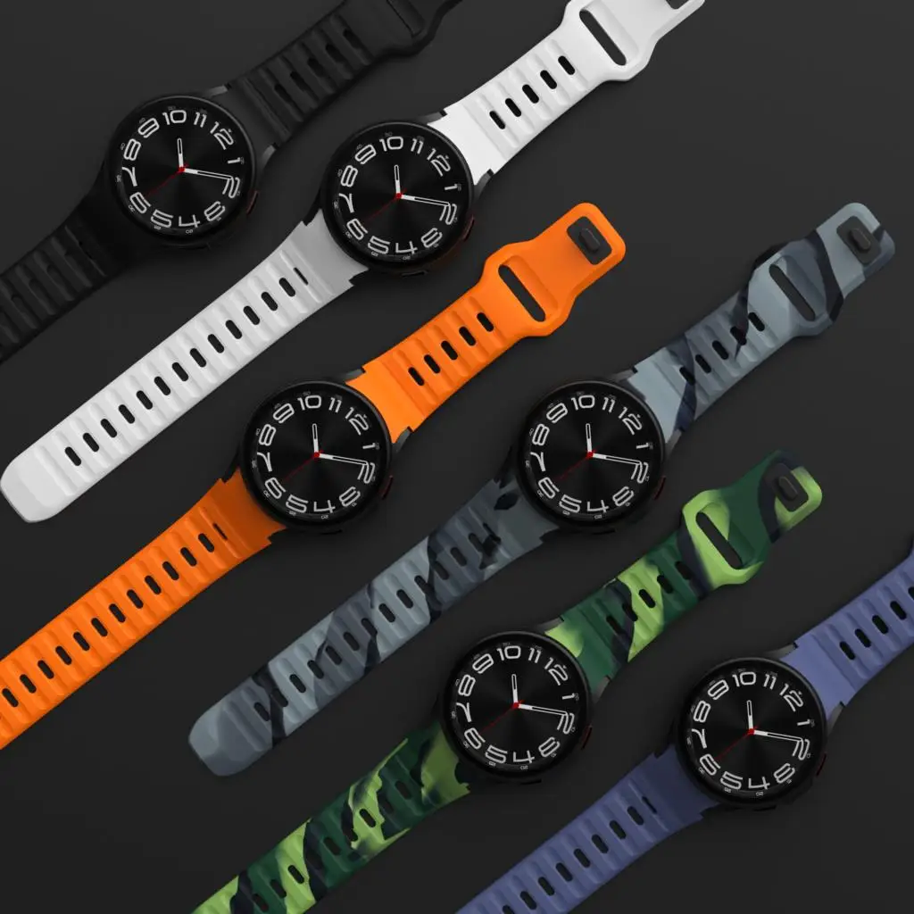 Силиконовый ремешок для Samsung Galaxy Watch 7/6 Classic 47 мм 43 мм/4 classic 46 мм 42 Браслет Galaxy Watch 6/5pro 45 мм/4/7 40 мм 44 мм