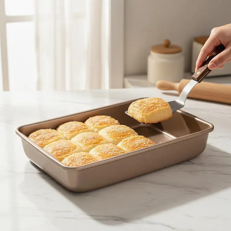 1pcs Nonstick Gold Rectangular Baking Pan Multisize Molder Bakeware Cake Brownie Large Rectangle Baking Tray Set