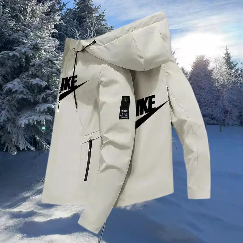 Outdoor Sport Jacket Brand - Jaket hoodie kasual dengan desain resleting