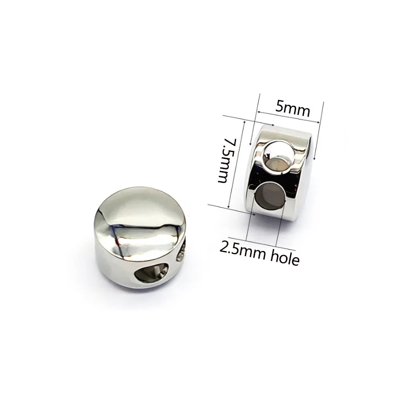 4Pcs Stainless Steel Beads Spacers Large Hole Metal Pendants Sliders Beads for Leather Bracelet DIY Jewelry Making Accessories view 2