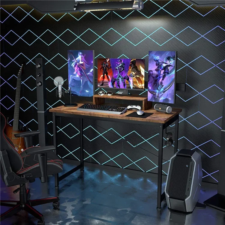 -Modern Design Multifunctional Computer Corner Desk Rustic Writing Office Desk