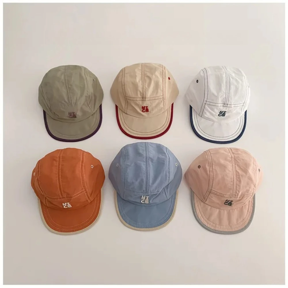 

Summer Quick Dry Hat for Baby Letter Embroidery Baseball Cap Kids Boy Girl Adjustable Sunscreen Thin Sport Hats