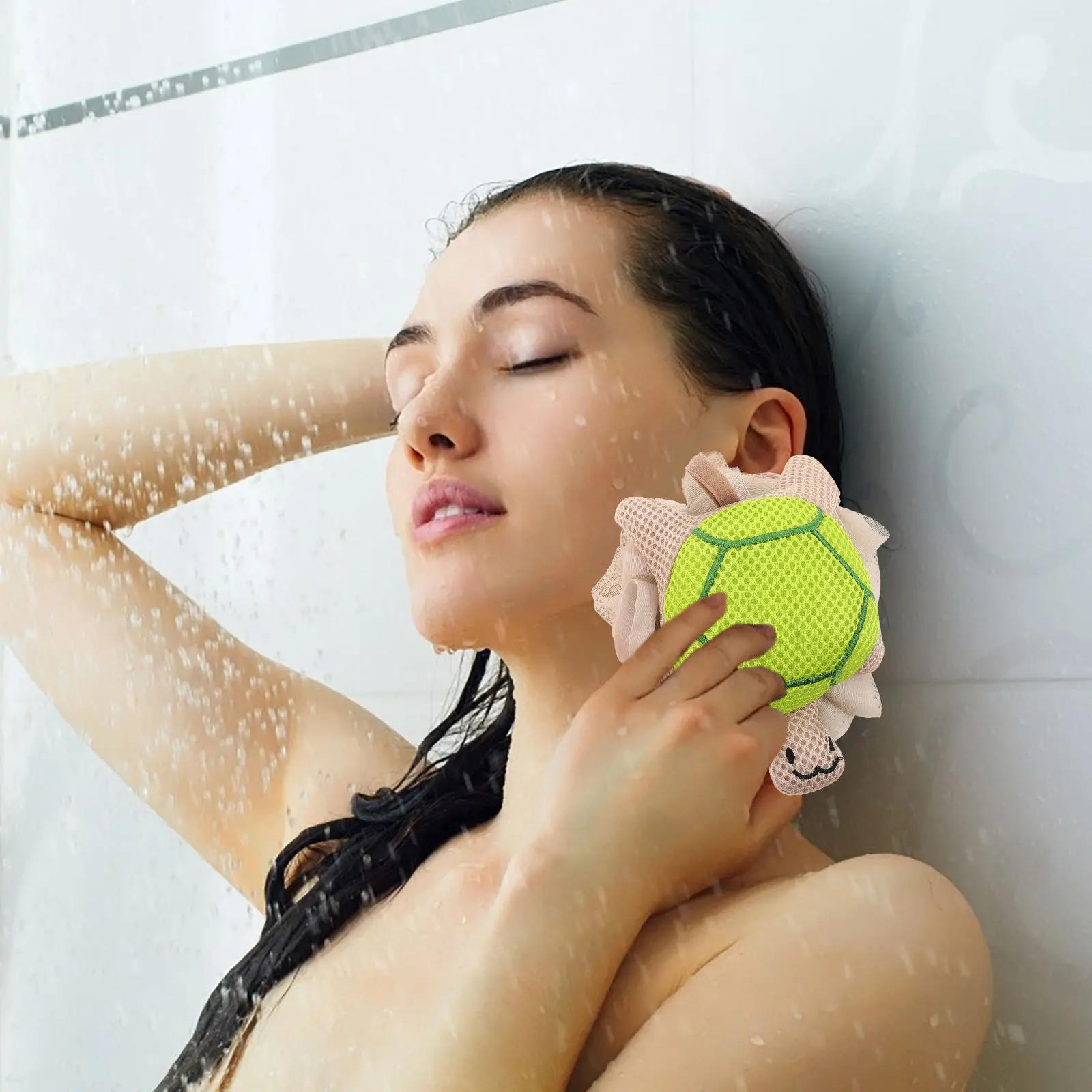 

2Pcs Cute Cartoon Bath Sponges Turtle Strawberry Design Mesh Shower Loofah for Gentle Exfoliation Kids Bath Sponge Soft Body