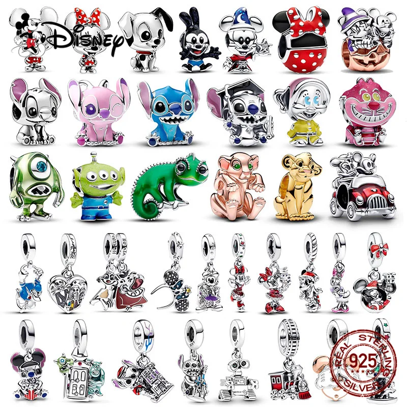 

Fit Original Bracelet Necklace Disney Cheshire Cat Minnie Mermaid Princess Charms Plata 925 DIY Jewelry Making for Women's Gift