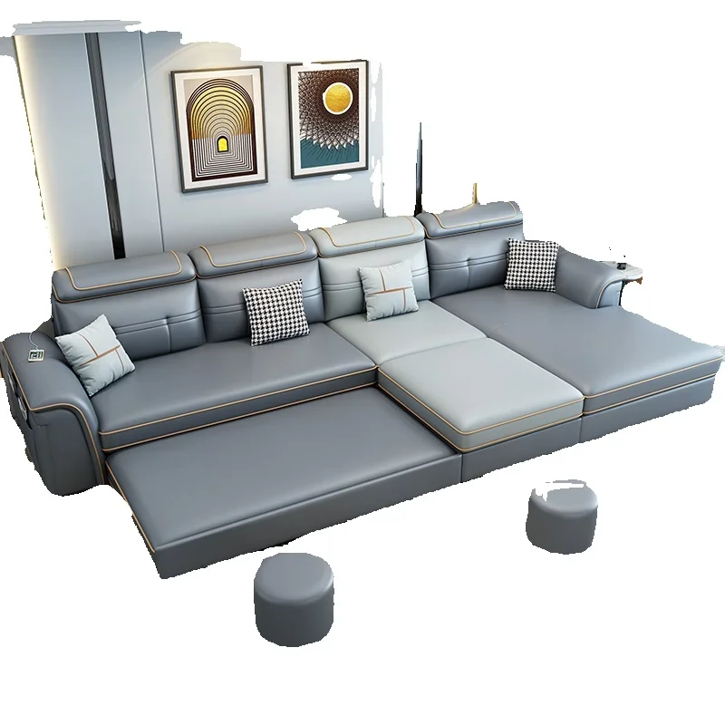 

Postmodern Gray Design Sofas Water Proof Armrest Floor Recliner Lounges Couch Luxury Designer Luxury Muebles Home Furniture