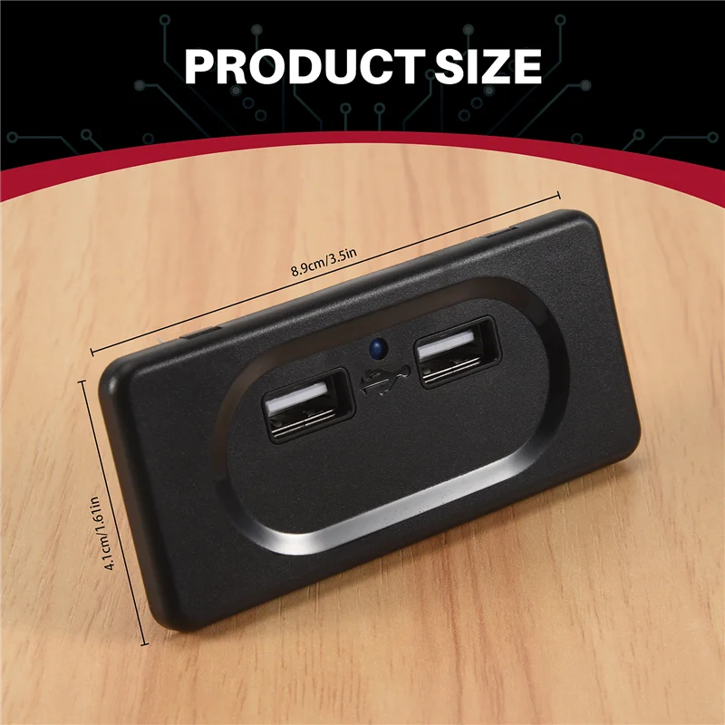 A45F-Vehicle DC5V/3.1A Dual USB Ports Charger Socket Modification Accessories For Car Camping Boat Motorhome Caravan