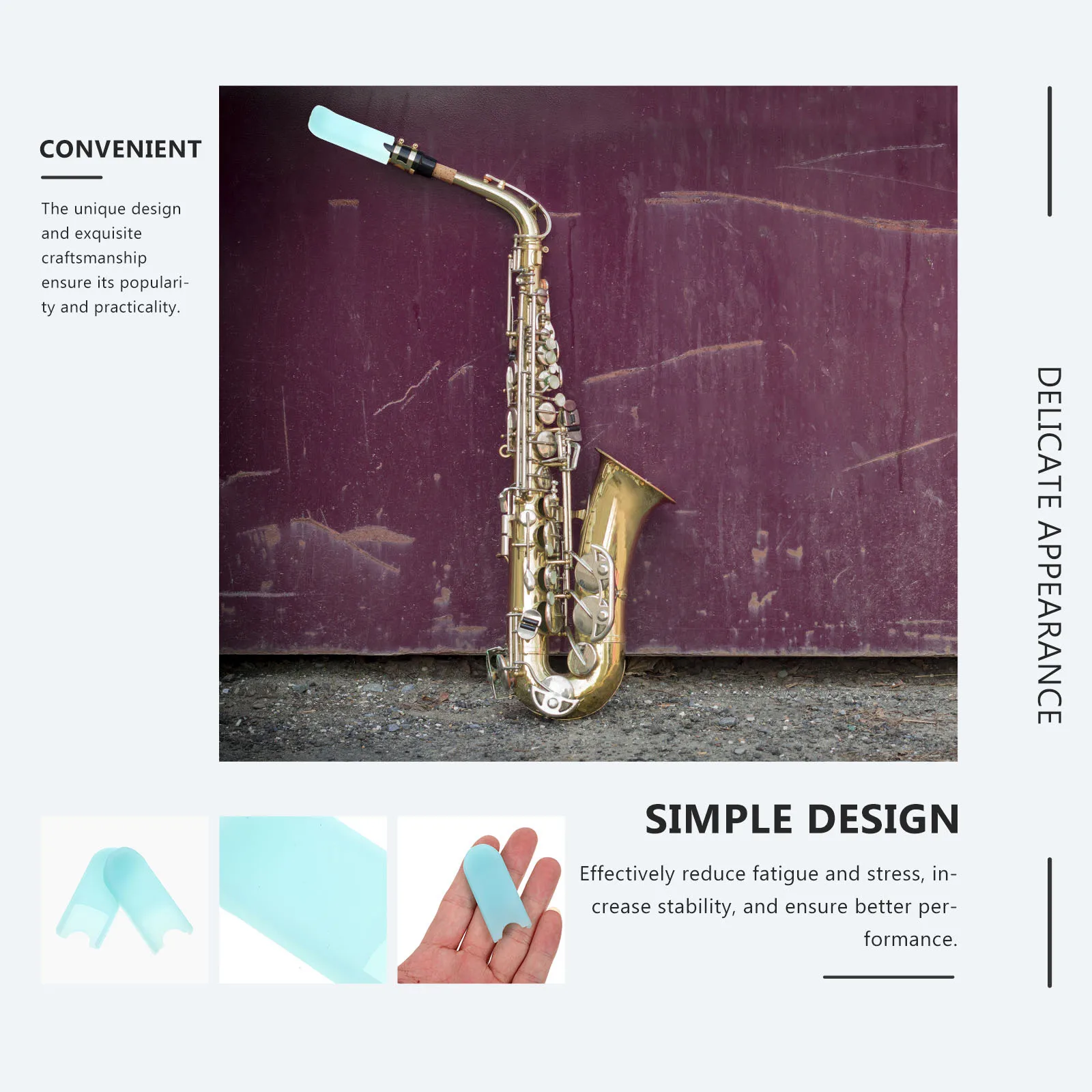 

2Pcs Premium Sax Thumb Cover Soft Flexible Thumb Rest Mat Wear-Resistant Protects Finger and Instrument Ideal Accessory