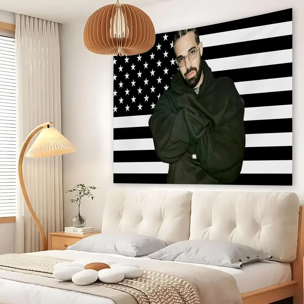 D-Drake Tapestry Custom Living Bedroom Party Dormitory Interior Wall Bohemian Decoration Attached Clip