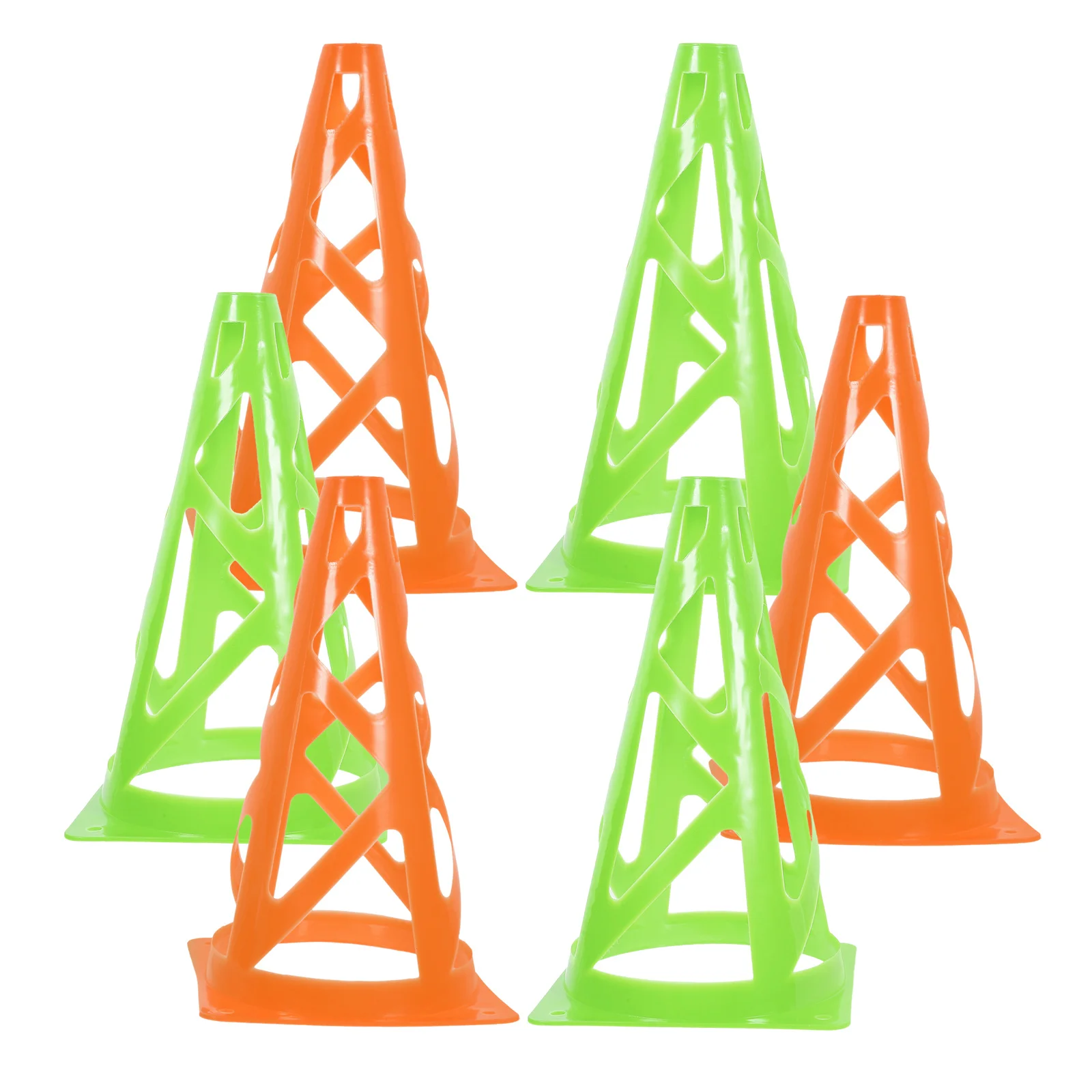 6 uds conos de entrenamiento taladros de agilidad de fútbol Material PP duradero Color brillante alto reconocimiento uso en interiores y exteriores