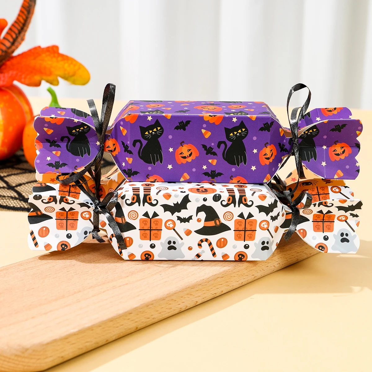 4Pcs Halloween Candy Box DIY Candy Box Pumpkin Ghost Biscuit Snack Box Halloween Party Decoration Gift Trick Or Treat Supplies