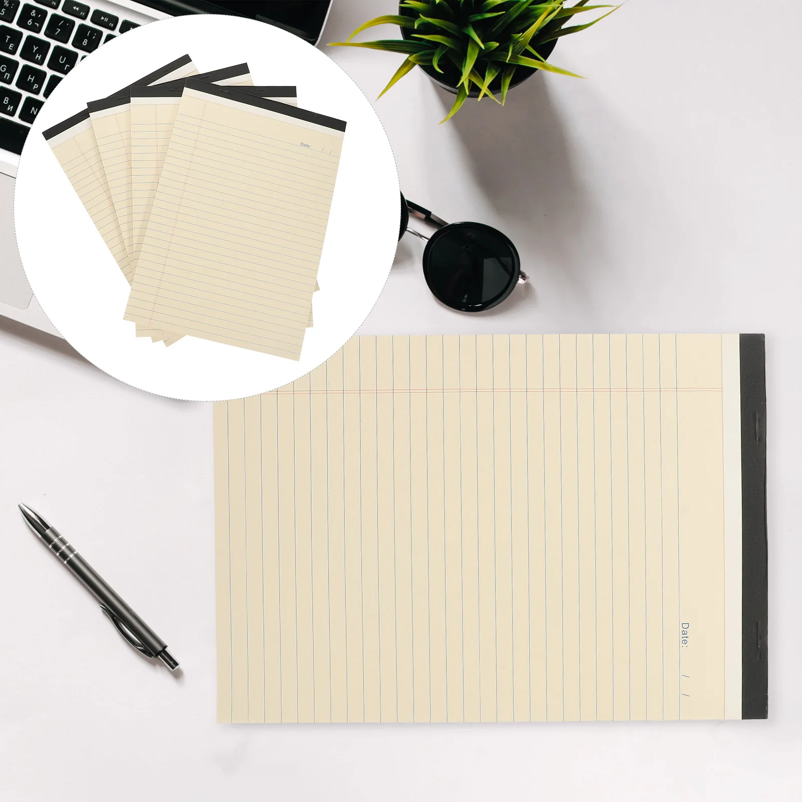 

4Pcs A4 Portable Tearable Notepad Legal Pads Ruled Lined Paper Memo Pad Schedule Planner Notepad Legal Pads Lined Paper