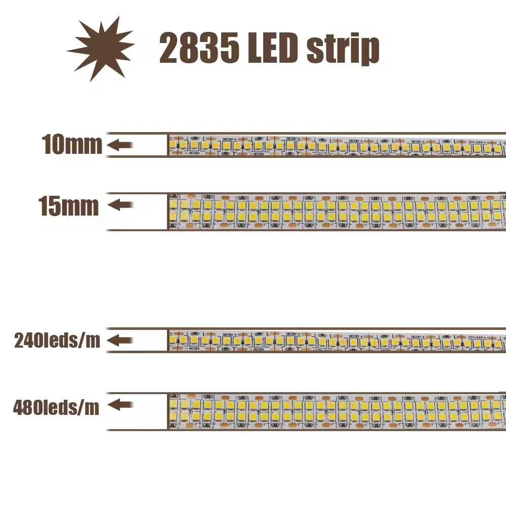 5m Super jasne LED pasek 480LED/M 30 w/m 240LED/M 15 w/m miękka elastyczna taśma wstążkowa 3000K 4000K 4500k 6500K 12V 24V 10mm 15mm