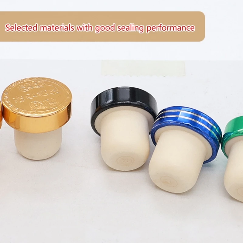 1pcs Champagne Rubber Bottle Cover Wine Stopper Kitchen Bar Supplies T-shaped Bottle Sealing Plug Bar Tool Beer Cork