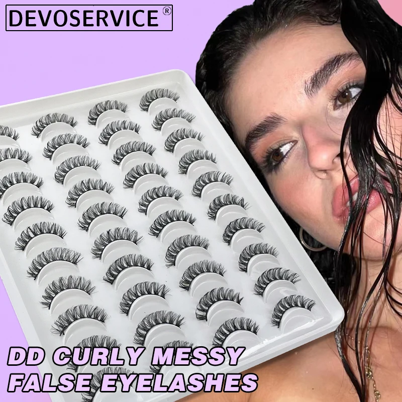 

Devoservice 20 Pairs False Eyelashes Faux Mink Lashes Reusable Natural Fluffy Eyelash Thick Fake Eyelash Extension Makeup Tools