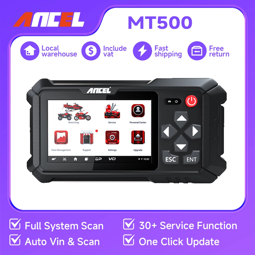 

Ancel MT500 Motorcycle Diagnistic Tools Full System Diagnos ECU Coding Motorcycle Analysis for YAMAHA for BRP for KAWASAKI