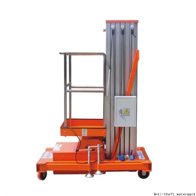 

2026 Hot Selling-6M 8M 10M 12m Load 130kg Personal Lift Ladder Single One Mast Electric Lifting Aluminum Alloy Man Lift