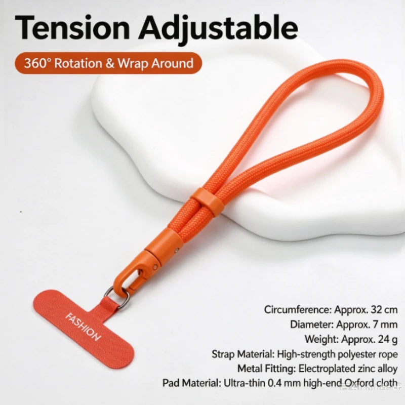 Universal Wrist Lanyard for Phone, Premium Self-locking Anti-lost Adjustable Short Polyester Hand Strap with Gasket