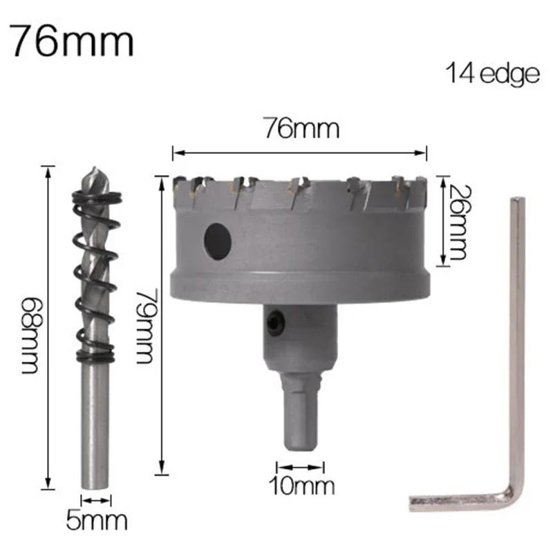 

1PC 5A Carbide Tip TCT Drill Bit Hole Saw76-89mm Drill Bit Set Hole Saw Cutter For Stainless Steel Metal Alloy Drilling Bits