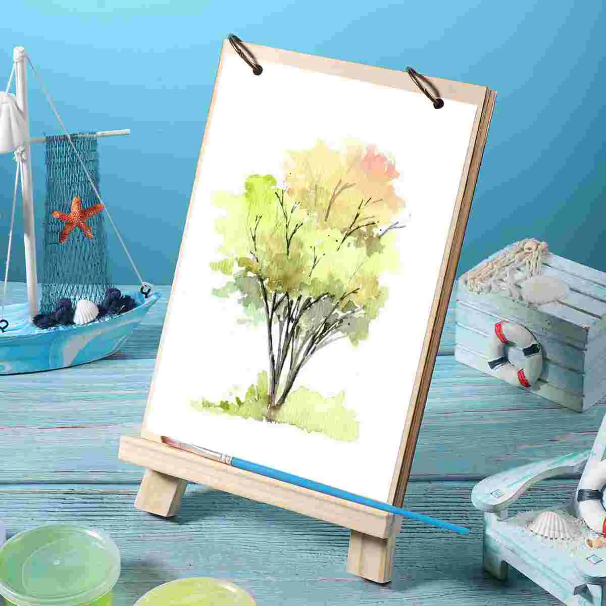 Advertising Frame Photo Bracket Desktop Hand Crafted Easel Tabletop Wood Display A-Frame Wooden Painting Triangle