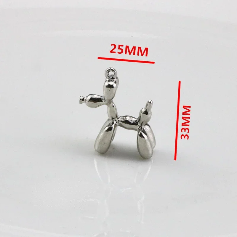 WZNB 4Pcs Dog Charms Balloon Animal Stainless Steel Pendant for Jewelry Making Diy Earring Necklace Accessories Wholesale