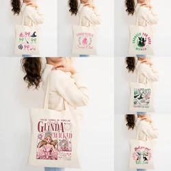 Wicked The Musical Canvas Tote Bag Glinda Elphaba Inspired Musical Lover Gifts Shopping Bag Musical Theater Fans Gift Handbag