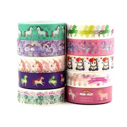 1 ST. Masking Washi Tape Paper Collection Unicorn Corgi Cat voor doe-het-zelf ambachten, scrapbooking, journaling, planner, cadeauverpakking