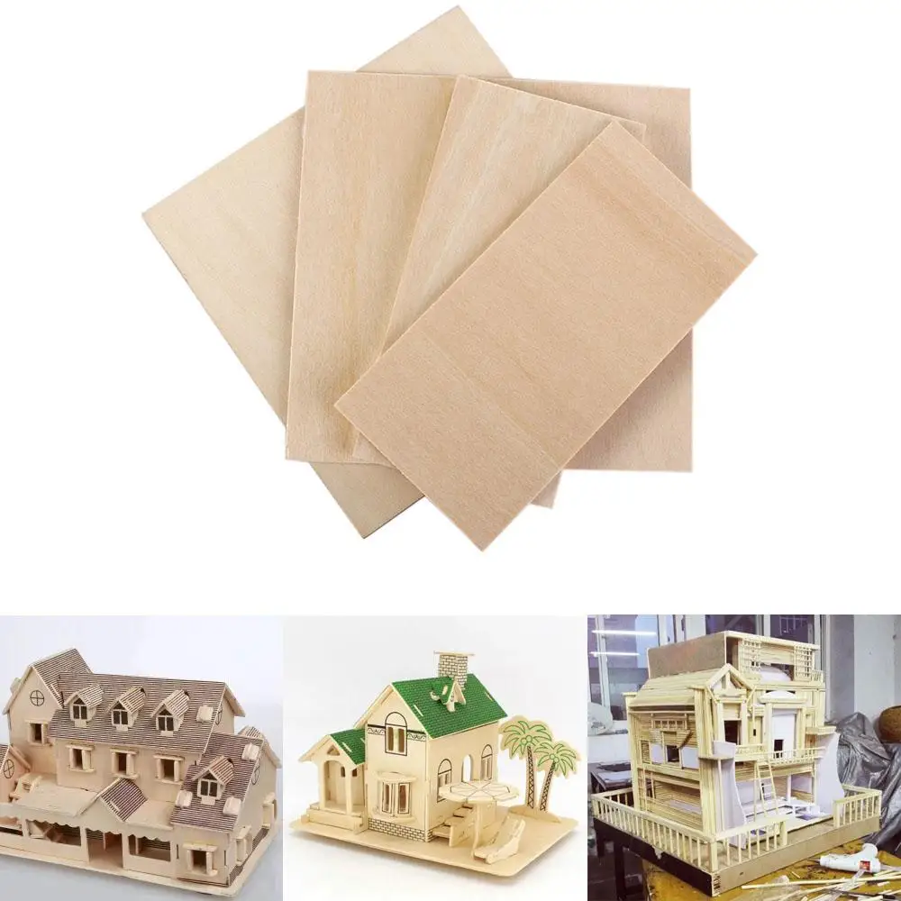 

Toys DIY Wood Model DIY Wooden House Sheet Rectangle Wood Wooden Plywood Board Aviation Model Layer Board Basswood Plywood