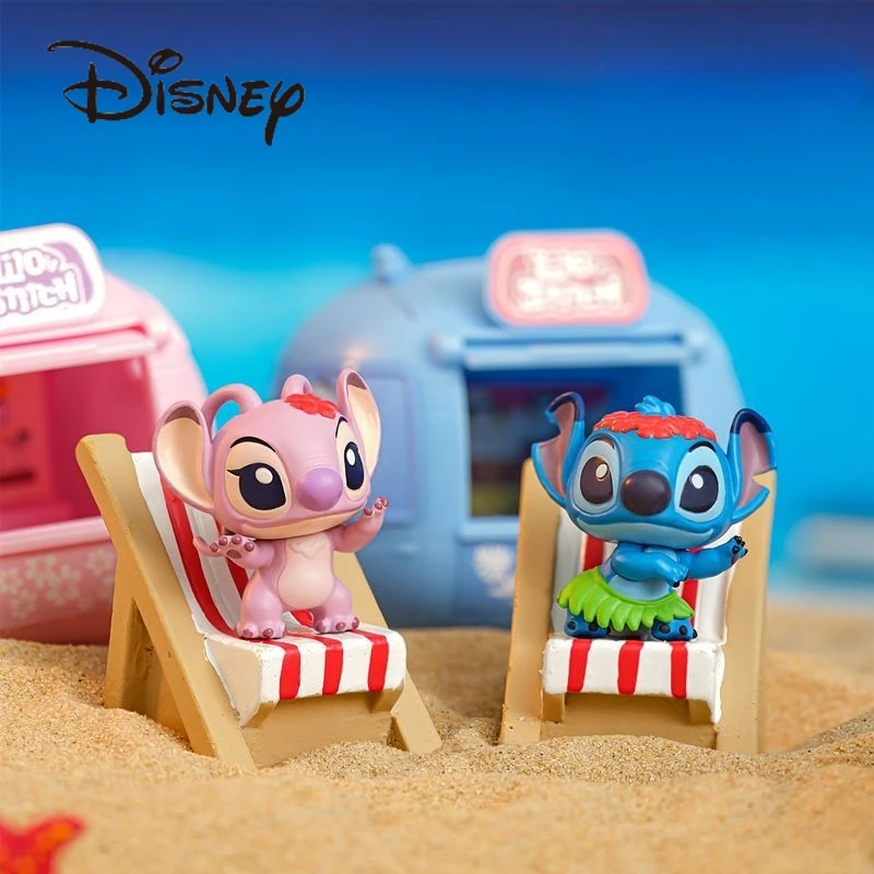 New Disney Lilo and Stitch Stitch Travel RV Surprise Blind Box Mystery Box Gift Desktop Figure Ornament Cartoon Doll Cute Kawaii