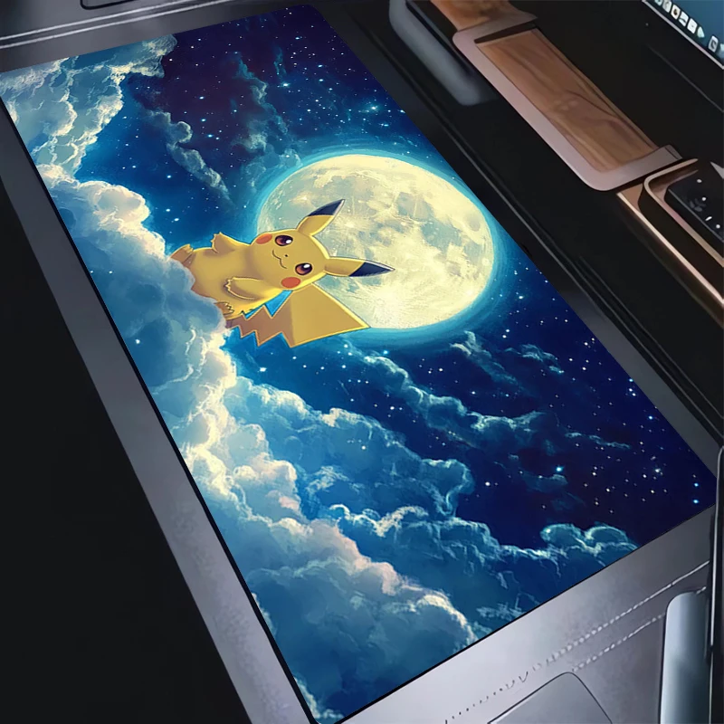 Alfombrilla de ratón Pokemon Pikachu, 90x40cm, accesorios Kawaii para juegos, alfombrilla para teclado de ordenador portátil, alfombrilla de escritorio para jugador, alfombrilla para ratón