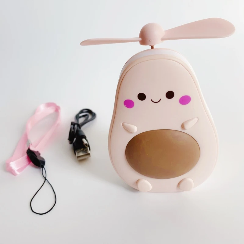멋진 램프 USB 미니 아보카도 팬 전기 휴대용 보류 작은 팬 독창성 드롭 배송