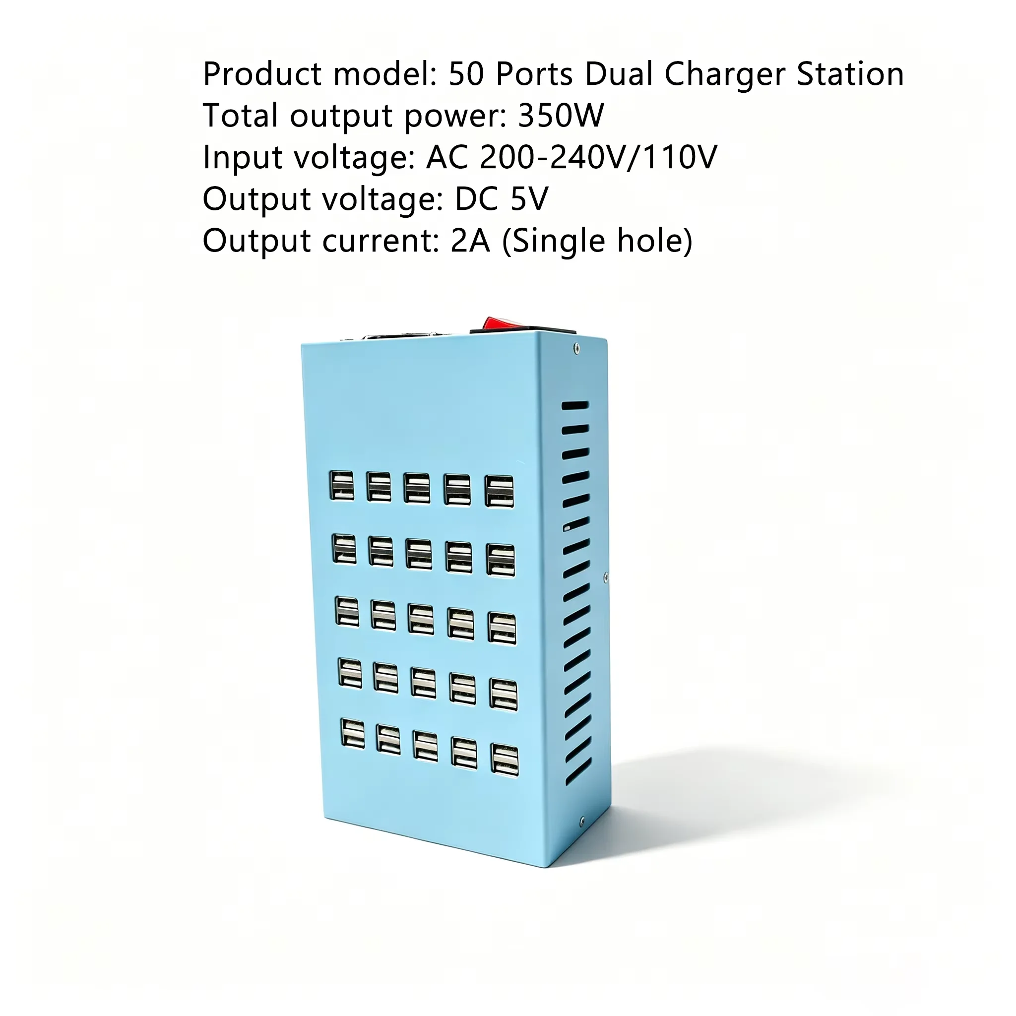 Universal 50 Dual Ports USB Charger 5V Charging Station for Phone Farm