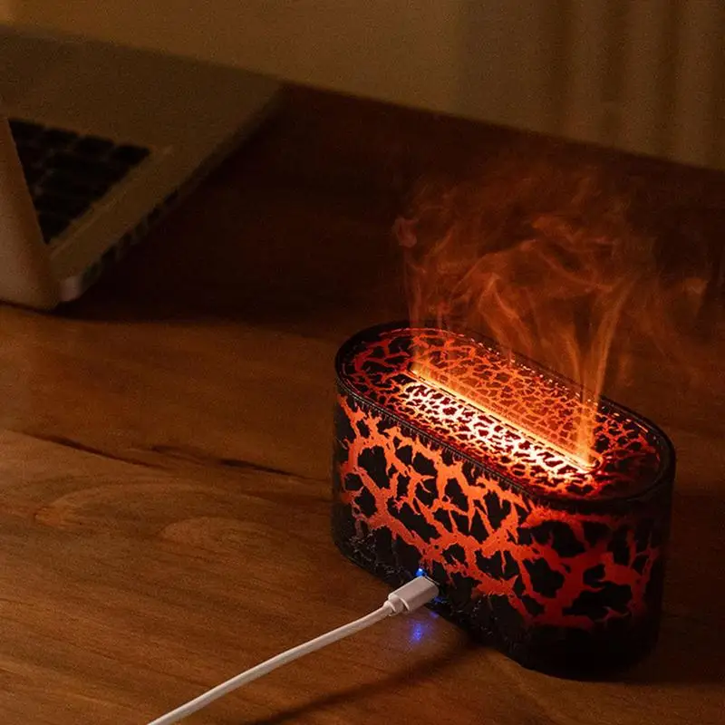 Humidificadores para dormitorio, purificador de aire con grietas y fuego, humidificador silencioso multifuncional con apagado automático para tienda, sótano, Yoga, Hotel, Spa