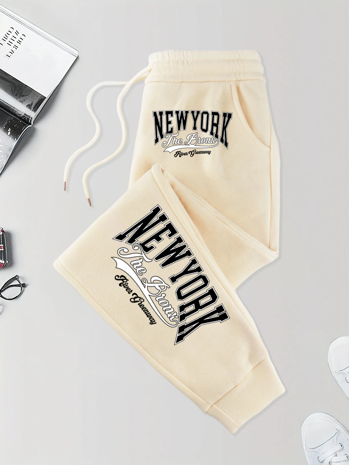 

New York Bronx River Greenway с принтом, модные базовые спортивные штаны, мужские мягкие уличные длинные брюки, флисовые теплые брюки, удобные брюки с карманами