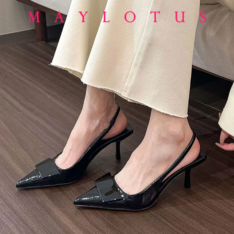 

2025 Pointed Toe Rivet Nude High Heels for Women, New Sexy Queen Style Slim Heel Liuding French Shallow Mouth Single Shoe