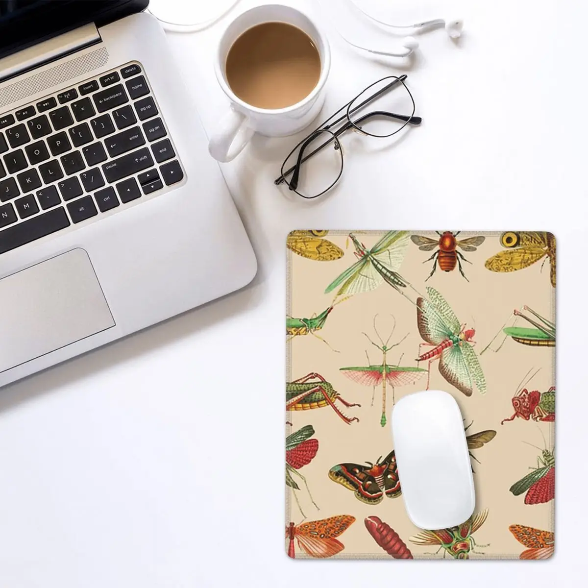 Vintage Bugs And Insects Illustration Mouse Pad Gamer PC Laptop Mats Keyboard Carpet Computer Gaming  Desk Mat 7x9 in 22x18 cm