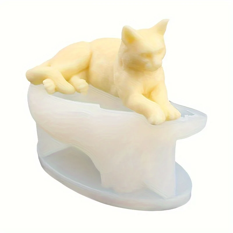 Creative Silicone Cat Mold, 1Pc DIY Handmade Cat Figurine - Art Crafts & Sewing Supplies, Jewelry Casting Resin Molds