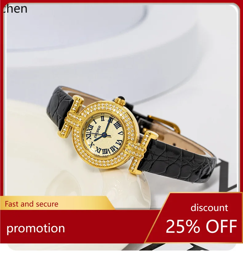 

Zml women's watch - niche, high-end, minimalist design with leather strap and waterproof quartz movement