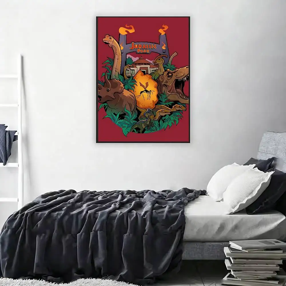 J-Jurassic Park D-Dinosaur World Poster Wall For Sticky Decoration Waterproof Home Living Room Bedroom Bar