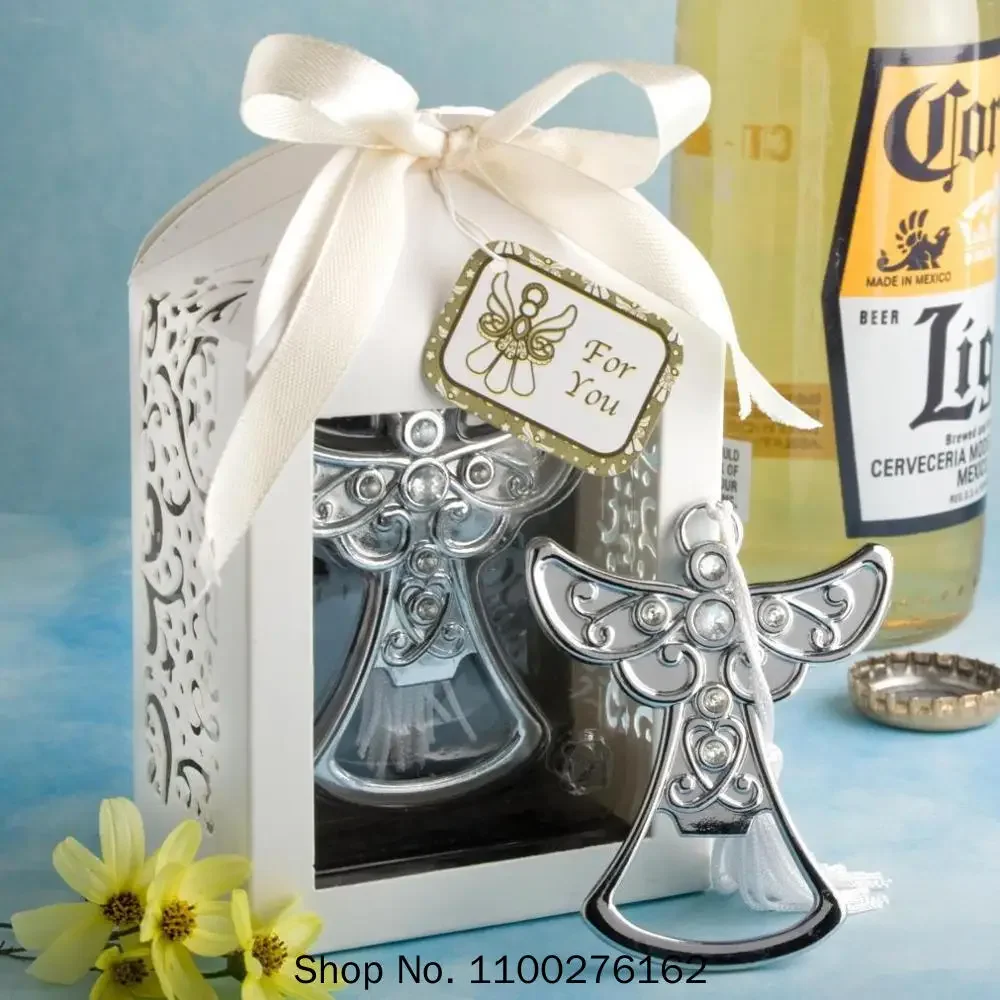 

10pcs/lot Wedding Souvenir Angel Bottle Opener Party Small Gift With Box For Wedding Decorations Accessories