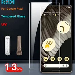1-3PCS UV Tempered Glass For Google 8 7 6 Pro Full Cover Glue Curing For Pixel 8Pro Screen Protector